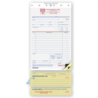 312 - Carbon Copy Service Orders with Identification Tag and Claim Check