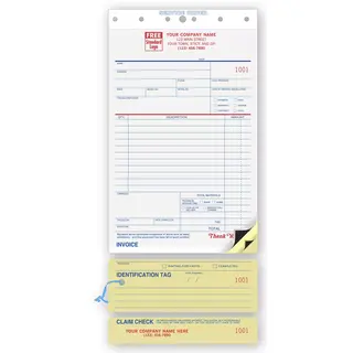 312 - Carbon Copy Service Orders with Identification Tag and Claim Check