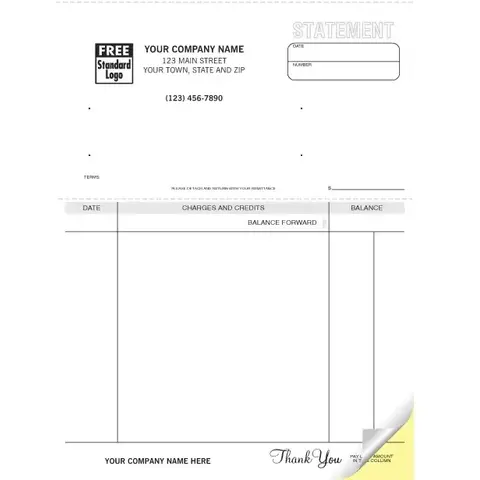 495 - Custom Printed Statements, Unlined