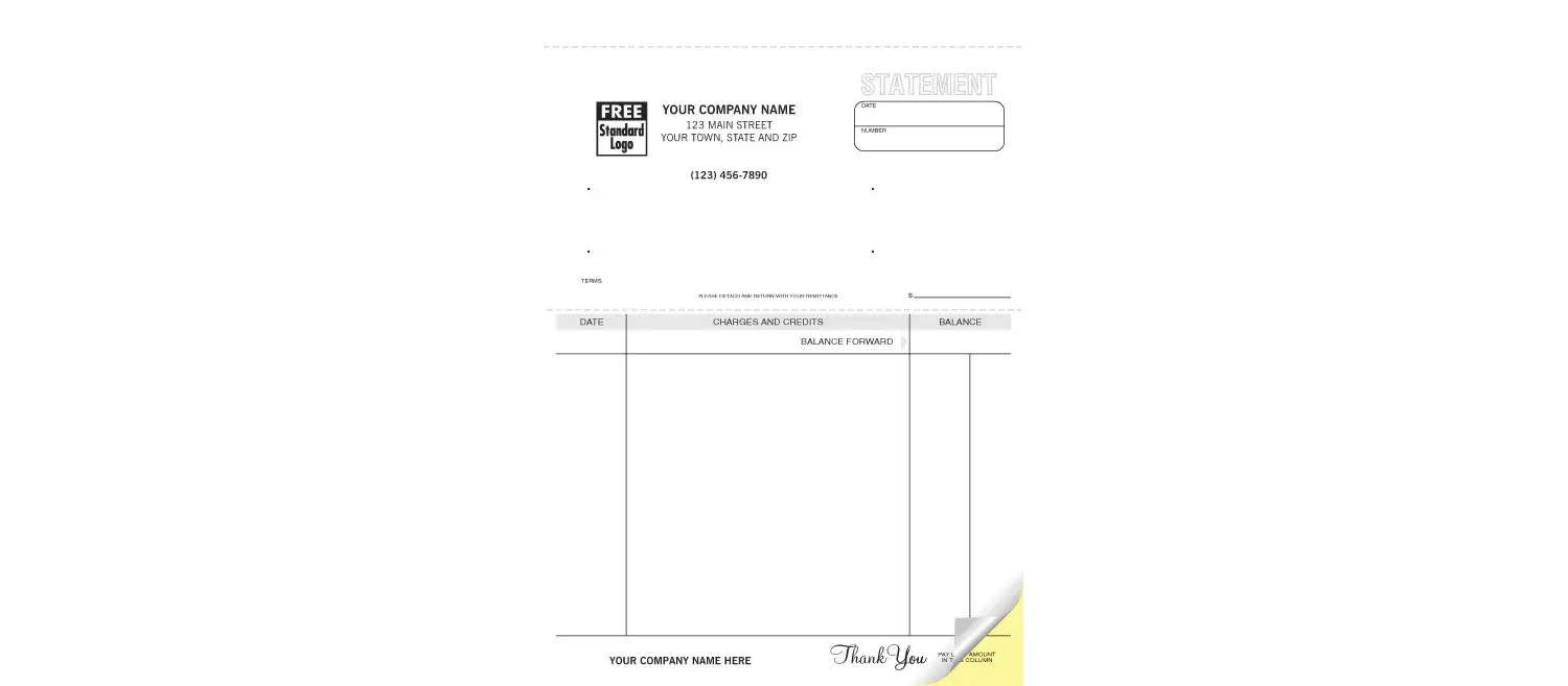 495 - Custom Printed Statements, Unlined