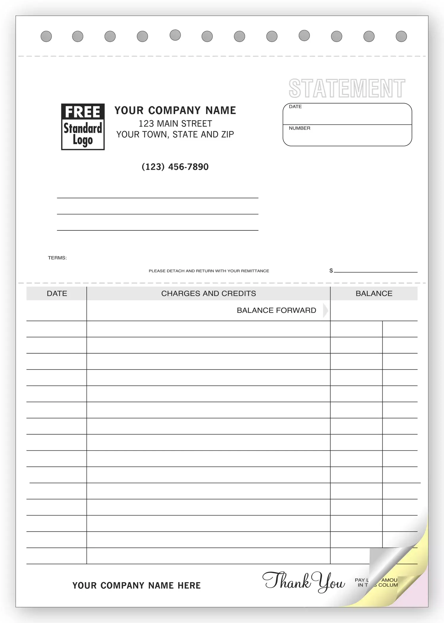 496 - Carbonless Business Statements