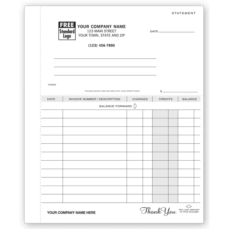 98 - Custom Printed Business Statements