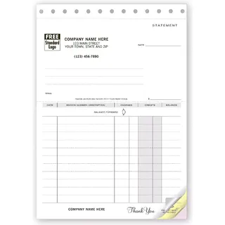 100 - Custom Printed Carbonless Statements