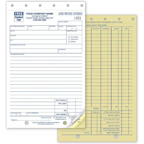 6558 - Carbonless Job Work Orders