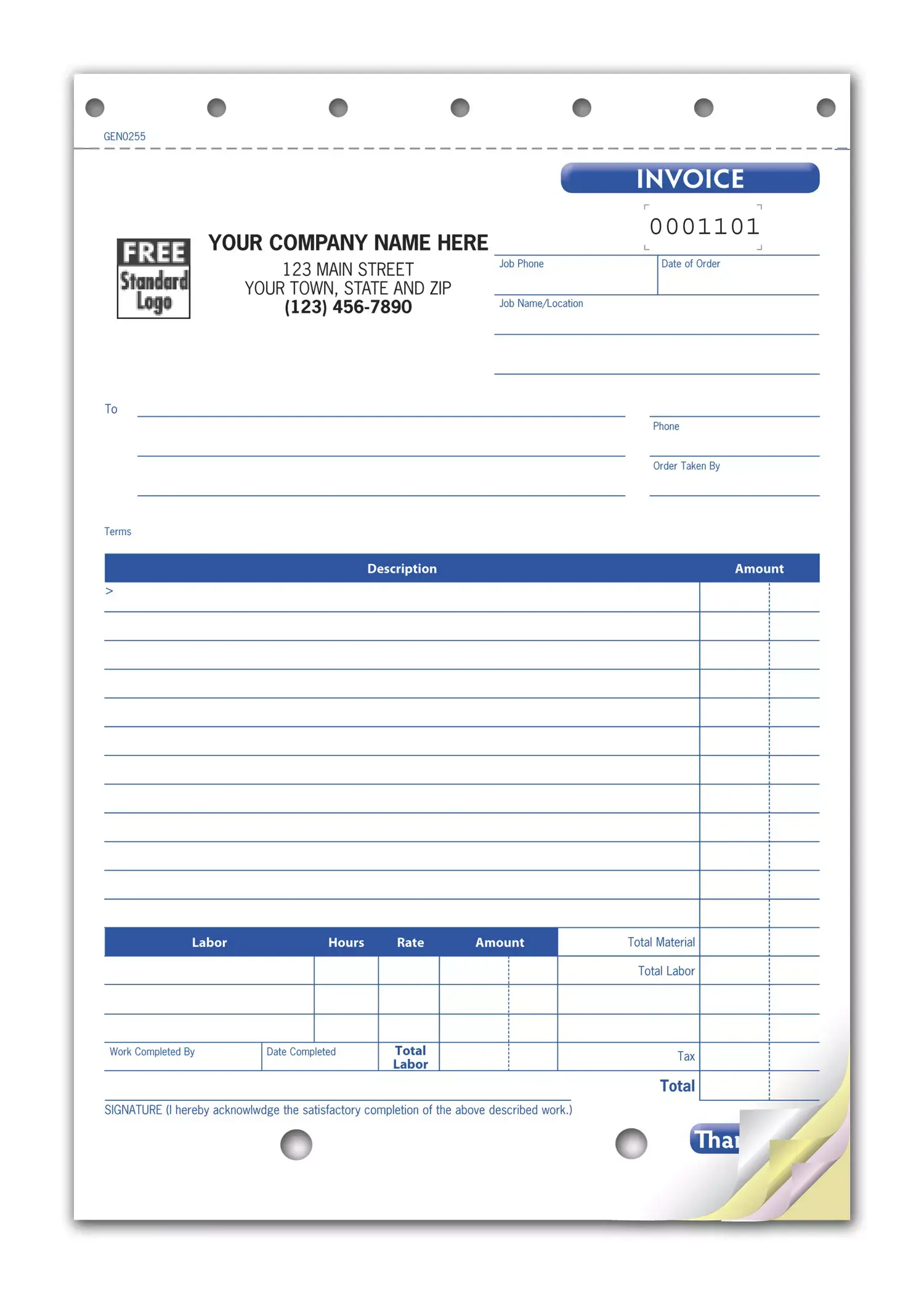 Work Orders or Invoices with Labor Cost
