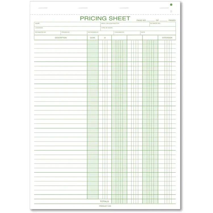 235 - Pricing Estimate Pads
