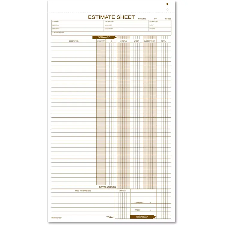 237 - Estimate Pads