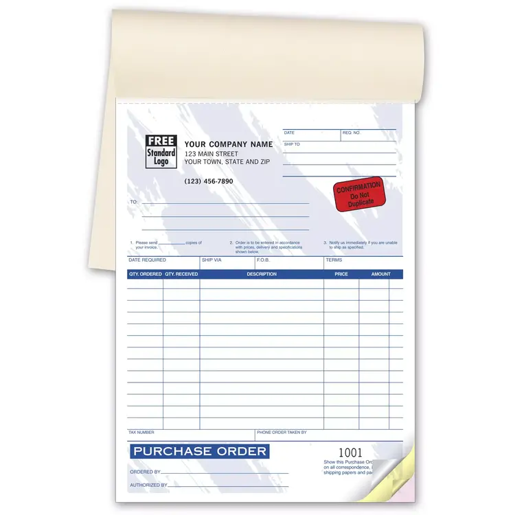 87T - Custom Printed Purchase Order Books