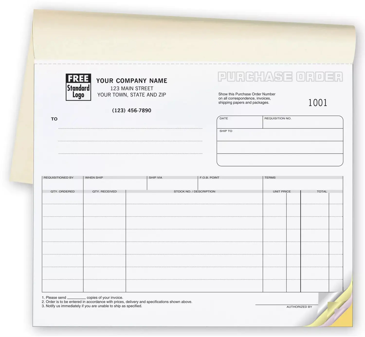 91B - Custom Printed Purchase Order Books