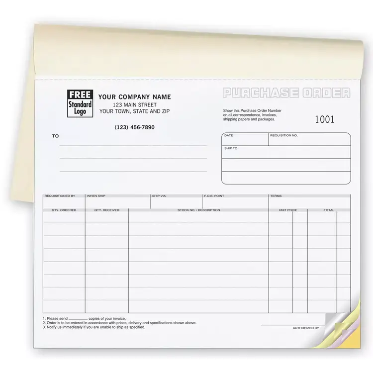 91B - Custom Printed Purchase Order Books