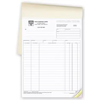 92B - Custom Printed Purchase Order Books, Letter Size