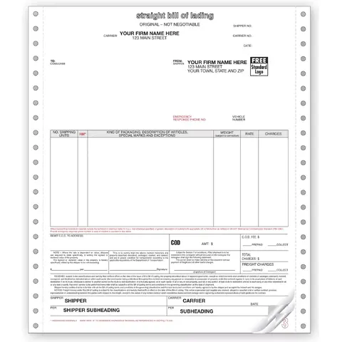 13650 - Continuous Straight Bills of Lading