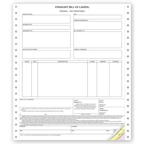12254 - Continuous Straight Bills of Lading