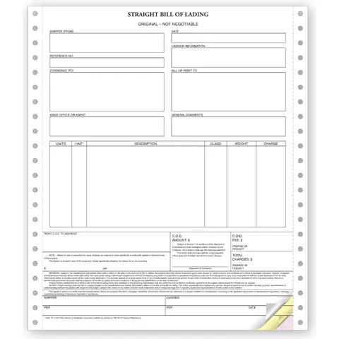 12254 - Continuous Straight Bills of Lading