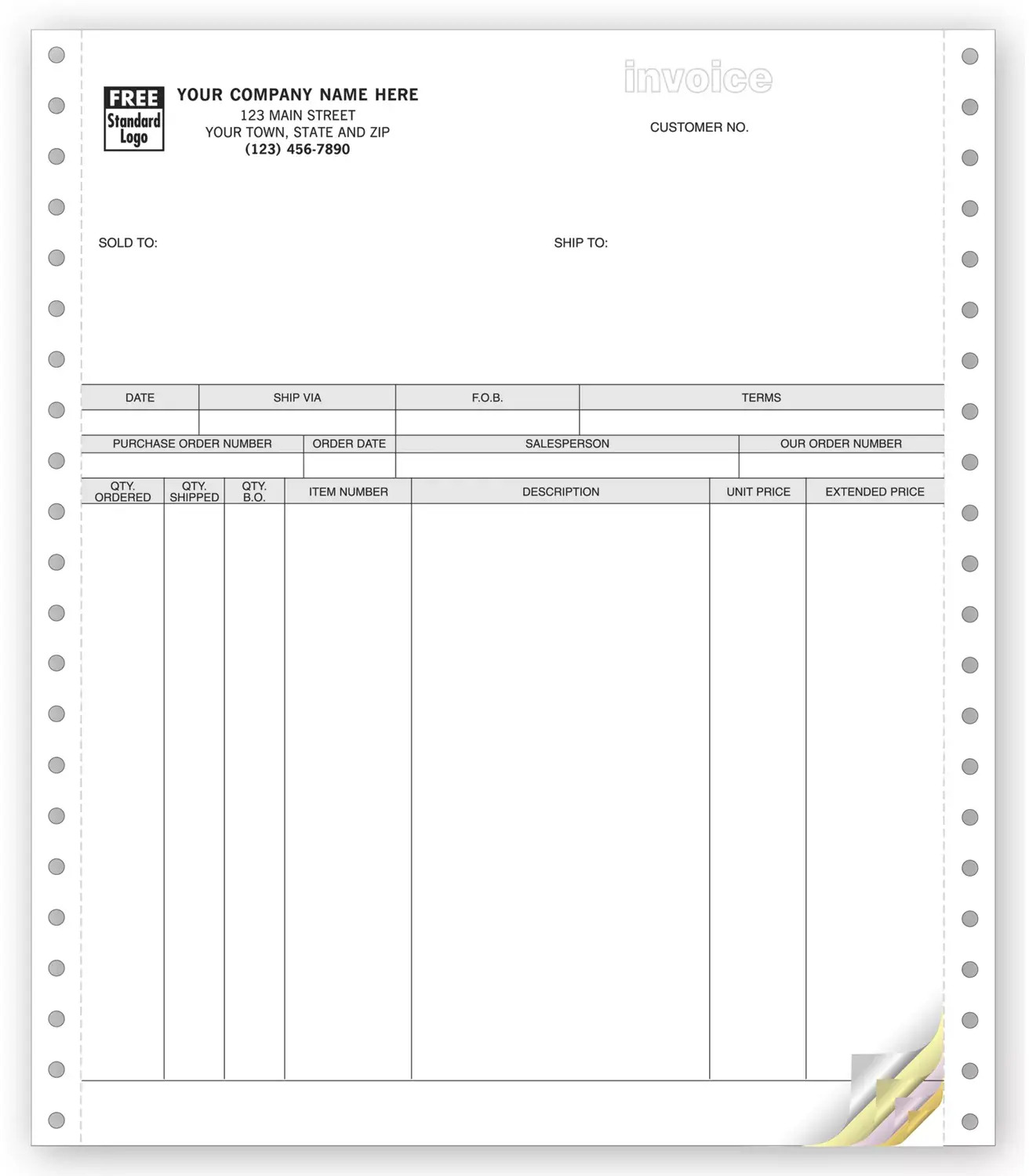 9044 - General Continuous Invoice, Personalized