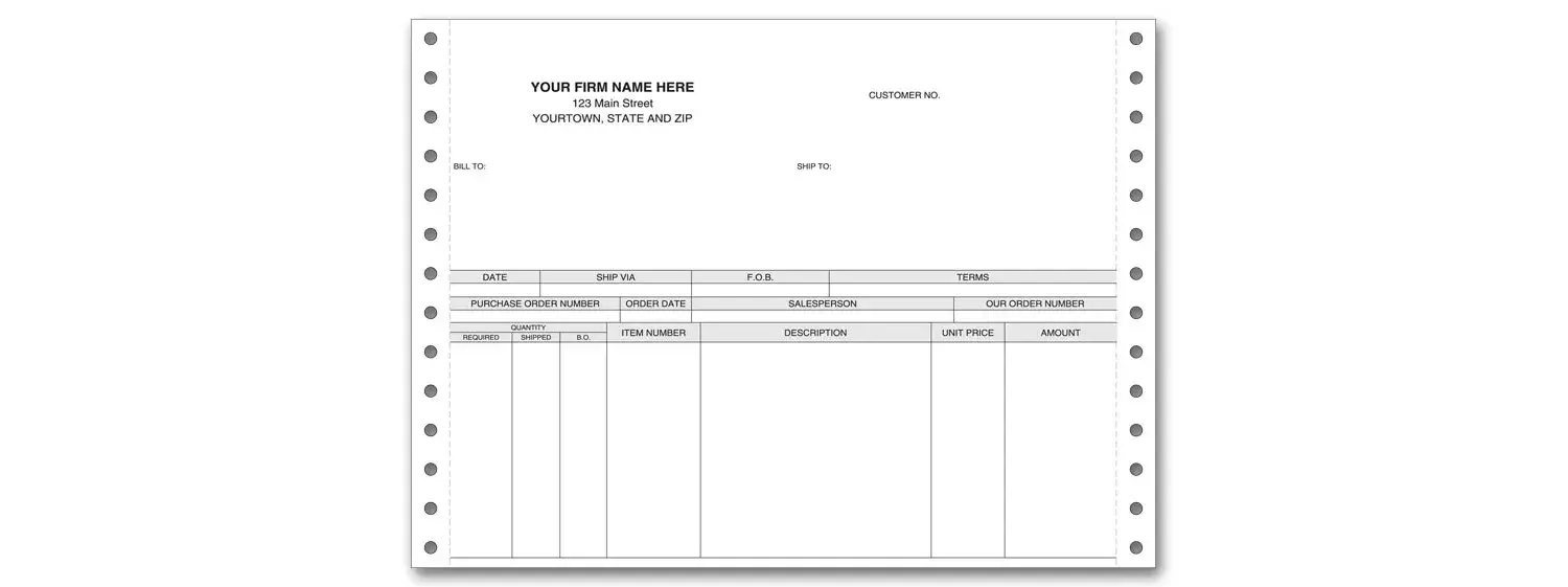 7" Long Continuous Invoices