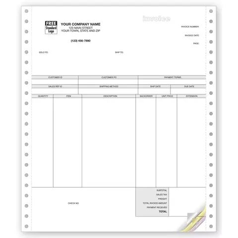 13477 - Continuous Product Invoice for Peachtree