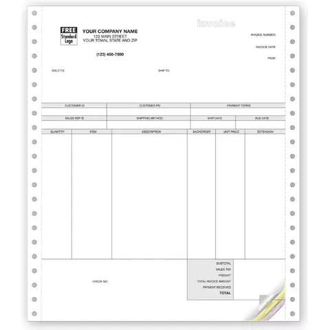 13477 - Continuous Product Invoice for Peachtree