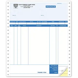 9041G - General Continuous Invoices - Parchment Background