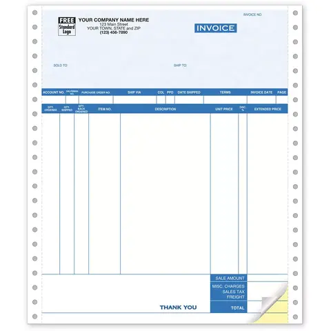 9041G - General Continuous Invoices - Parchment Background