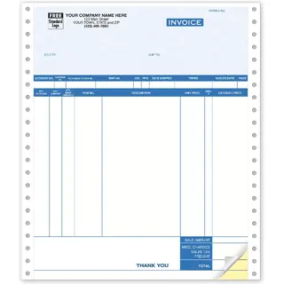 9041G - General Continuous Invoices - Parchment Background