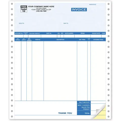 9041G - General Continuous Invoices - Parchment Background
