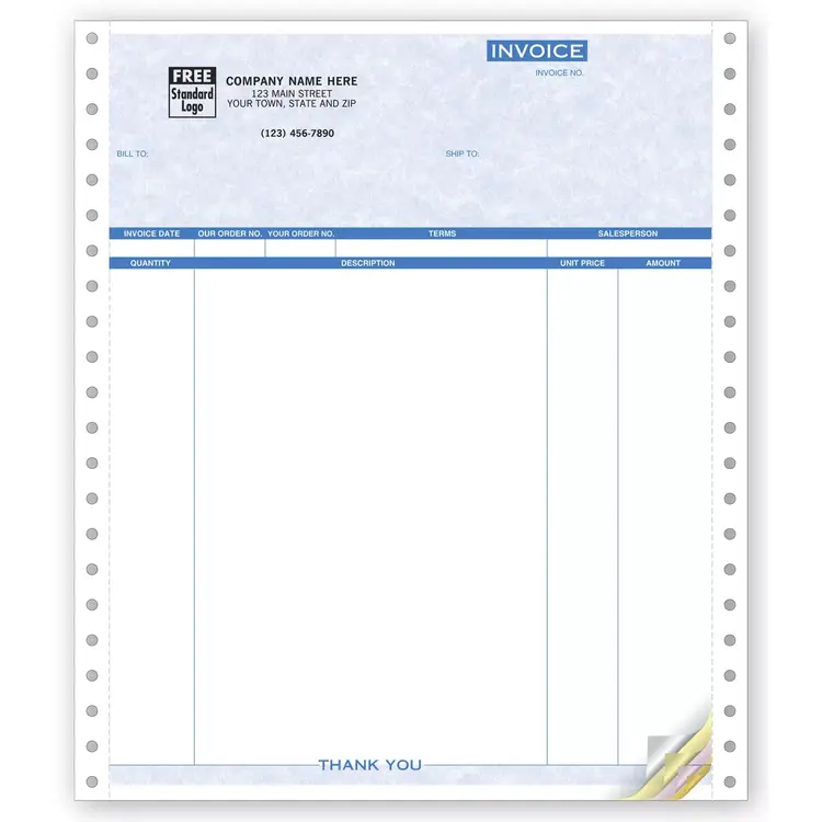 9059G - Continuous Invoices - Four Columns