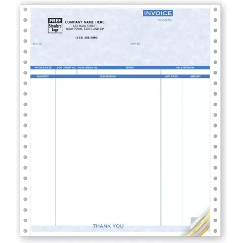 9059G - Continuous Invoices - Four Columns