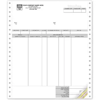 General Invoice for RealWorld Software, Compatible with Dot Matrix Printer