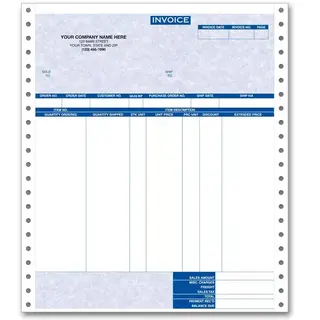 9190G - General Continuous Invoices for RealWorld - Parchment Background - Pin Feed Format