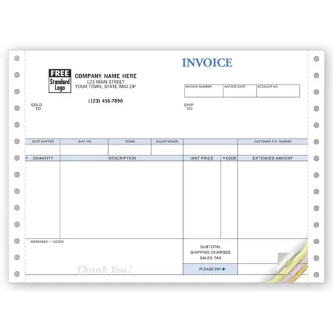 9206 - Compact Continuous Invoice, 4-Part