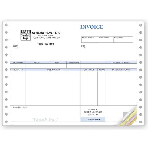 9206 - Compact Continuous Invoice, 4-Part