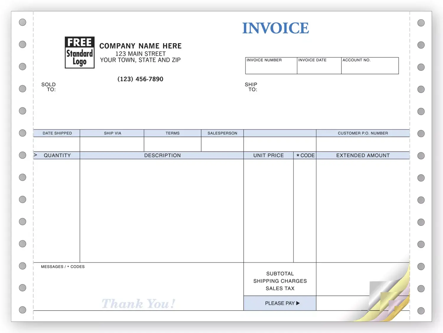 9206 - Compact Continuous Invoice, 4-Part