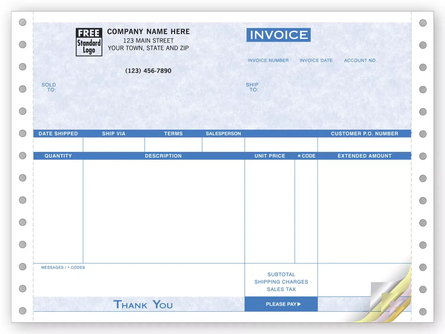9206G - Compact Dot Matrix Invoices - Parchment Color Background