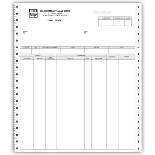 9319 - Triplicate Invoices for Peachtree - Continuous Format