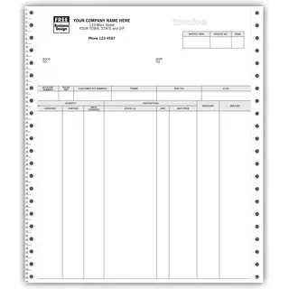 9319 - Triplicate Invoices for Peachtree - Continuous Format