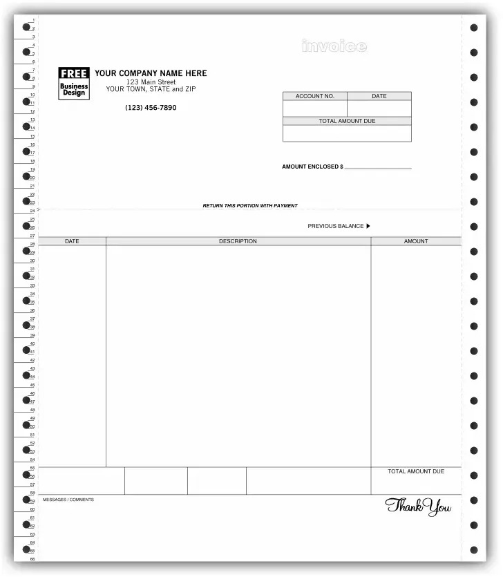 Computer Forms | Custom Continuous Invoice