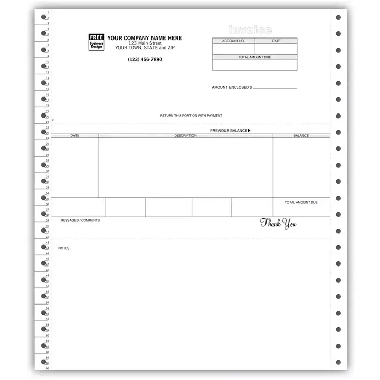 Custom Continuous Invoices