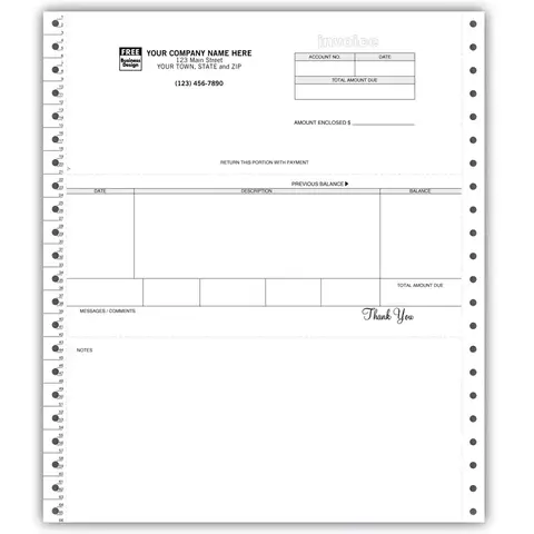 Custom Continuous Invoices