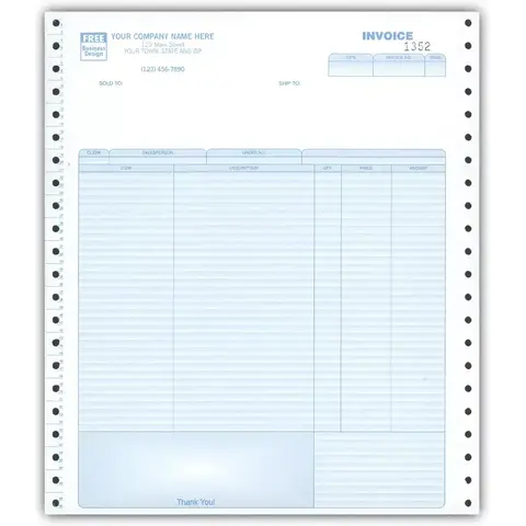 12508 - General Continuous Invoices, Triplicate