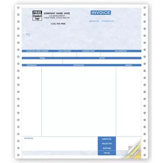 13189G - Continuous Service Invoice for One-Write Plus with Parchment Color Background