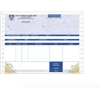 13199G - Continuous Inventory Invoices for One-Write Plus - Parchment Color Background