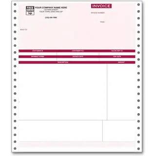 Service Invoice for Peachtree, Parchment Background, for Dot Matrix Printer