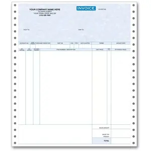 13386G - Computer Invoices with 7 Columns for Use with Pin Fed Printers