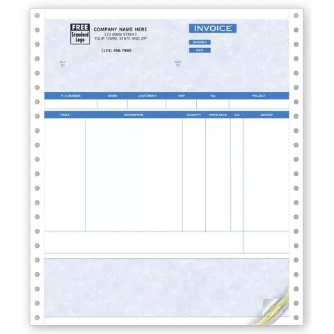 13707G - Continuous Product Invoice, Carbonless Paper, Software Compatible