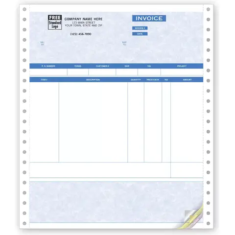 13707G - Continuous Product Invoice, Carbonless Paper, Software Compatible