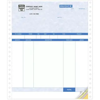 13051AG - QuickBooks® Product Invoices - No Packing Slip - Continuous Printer Format