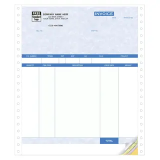 13051AG - QuickBooks® Product Invoices - No Packing Slip - Continuous Printer Format