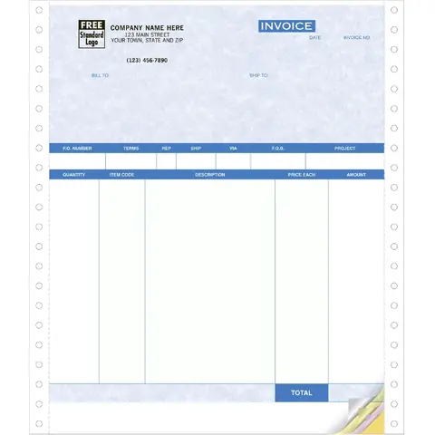 13051AG - QuickBooks® Product Invoices - No Packing Slip - Continuous Printer Format