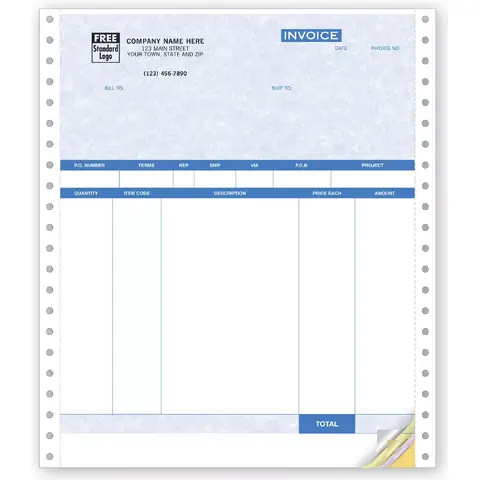 13051BG - Continuous Product Invoices with Packing List for Use with QuickBooks® Software